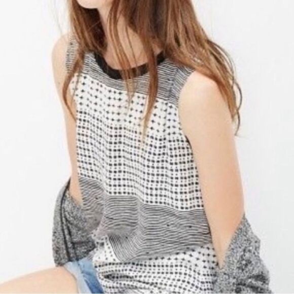 Madewell flowy Refined high scoop neck Tank‎ Top in Hashtag Stripe - Picture 10 of 10